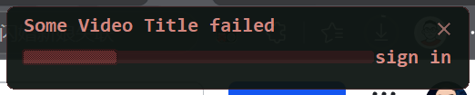 progress bar on failure